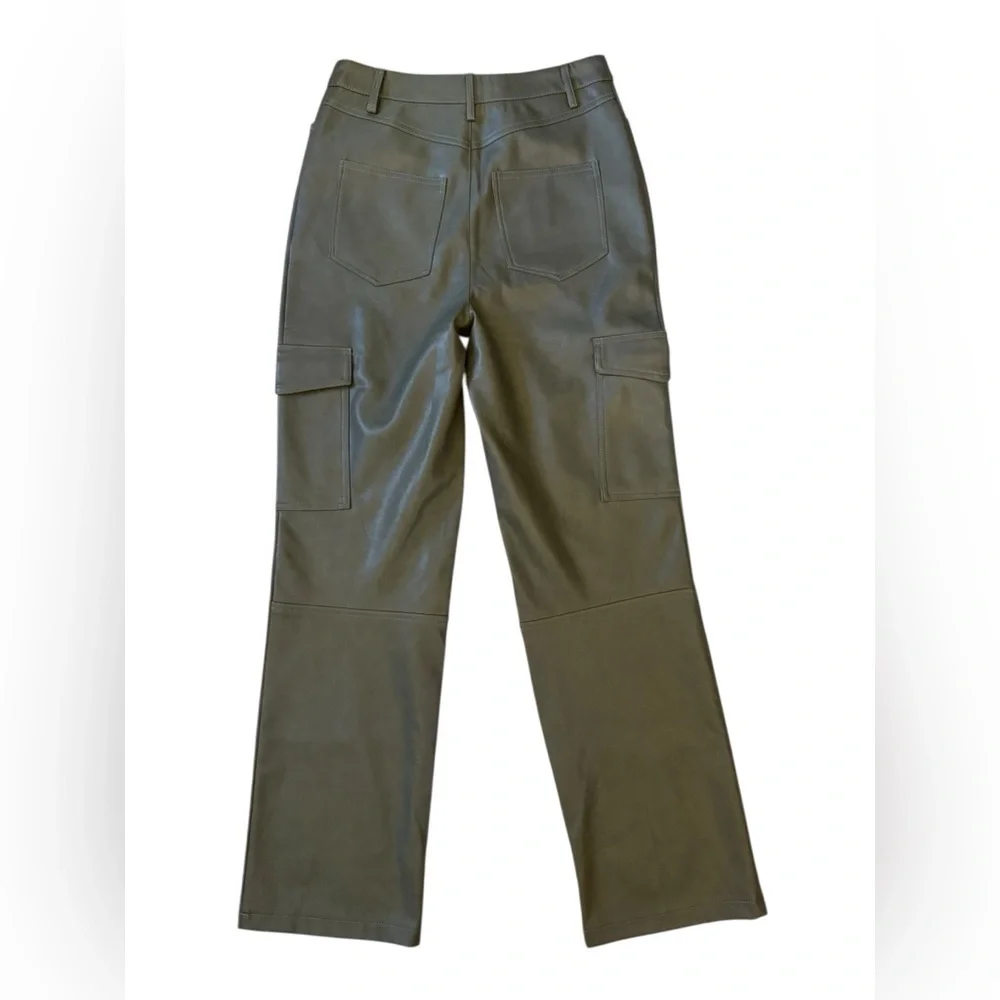 Bagatelle Faux Leather Cargo Pants Olive Green Size Small NWOT